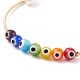 Lampwork Round with Evil Eye Beaded Cuff Bangle with Pearl(BJEW-JB08328)-4