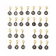 26Pcs Black Flat Round with Letter Alloy Enamel Charms Pendant Decorations(HJEW-JM00861)-1