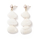 Natural Spiral Shell & Shell Pearl Dangle Stud Earrings(EJEW-TA00168)-5