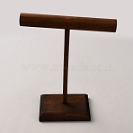 T-Bar Wood Bracelet Organizer Display Stands, Coconut Brown, 14.6x6.3x16cm(BDIS-WH0011-09C)