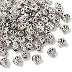 Tibetan Style Alloy Tube Bails, Barrel with Flower, Antique Silver, 10.5x9x7.5mm, Hole: 2.5mm, Inner Diameter: 4.5mm(AL-CBA612E-09AS)