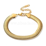 316 Surgical Stainless Steel Chain Bracelets, Snake Chain, Real 18K Gold Plated, 7 inch(17.8cm)(BJEW-P349-01G)
