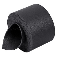 2M Flat Double Face Lychee Pattern Imitation Leather Band, Black, 50x1.8mm, about 2.19 Yards(2m)/Roll(LC-WH0010-01C-01)