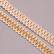 Metallic Polyester Ribbon, Herringbone Ribbons, for Home Decoration, Wrapping Gifts & DIY Crafts Decorative, White, 1/2 inch(12mm)(OCOR-WH0075-08B)