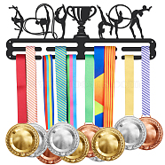 Sports Theme Iron Medal Hanger Holder Display Wall Rack, with Screws, Gymnastics Pattern, 150x400mm(ODIS-WH0021-496)