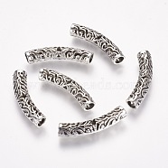 Tibetan Style Alloy Tube Beads, Antique Silver, 38x8mm, Hole: 4.5mm(PALLOY-F163-09AS)