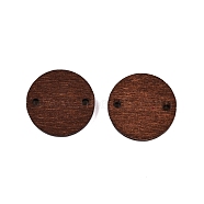 Poplar Wood Links Connectors, Dyed, Flat Round, Saddle Brown, 14.5x2mm, Hole: 1.2mm(WOOD-N016-17A)