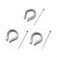 Rhodium Plated 925 Sterling Silver Pendant Bails, with S925 Stamp, Platinum, 14x10x2.5mm, Pin: 21x0.4mm(STER-L057-081B-P)