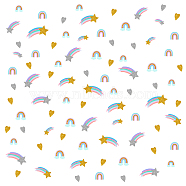 PVC Wall Stickers, Wall Decoration, Rainbow, Heart & Meteor, Mixed Patterns, 900x390mm, 2 sheets/set(DIY-WH0228-515)