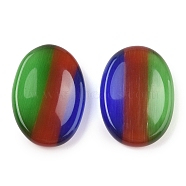 Cat Eye Cabochons, Oval, Colorful, 34.5x24x5.5mm(CE-I006-02)