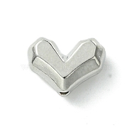 Alloy Beads, Heart, Platinum, 9x12x5.5mm, Hole: 1.6mm(FIND-Z045-10P)