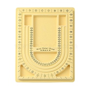 Plastic Rectangle Bead Design Boards, Necklace Design Board, Flocked, Light Yellow, 325x235x20mm(TOOL-YW0001-27)
