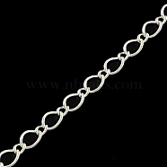 Iron Figaro Chains, Curb Chains, with Spool, Soldered, Silver, 5.7x3.8x0.5mm, about 328.08 Feet(100m)/roll(CH-R078-01S)