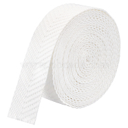Polycotton Ribbons, Jacquard Ribbon, Stripe Pattern, White, 1-1/2 inch(38mm)(SRIB-WH0011-073C)