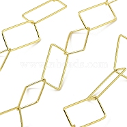 Ion Plating(IP) 304 Stainless Steel Link Chains, Rectangle, with Spool, Soldered, Cadmium Free & Lead Free, Real 24K Gold Plated, 25x13x1mm(CHS-H034-04G-01)