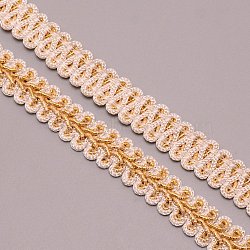 Metallic Polyester Ribbon, Herringbone Ribbons, for Home Decoration, Wrapping Gifts & DIY Crafts Decorative, White, 1/2 inch(12mm)(OCOR-WH0075-08B)