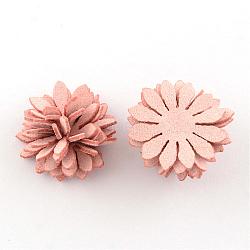 Handmade Faux Suede Costume Accessories, Flower, Light Salmon, 25x15mm(WOVE-S071-46I)