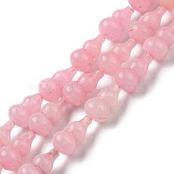 Natural White Jade Beads Strands, Dyed, Gourd, Pink, 17.5~18.5x9.5~10mm, Hole: 1.2mm, about 23~24pcs/strand, 16.14~16.34 inch(41~41.5cm)(G-C039-B03)
