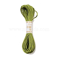 Polyester Embroidery Floss, Cross Stitch Threads, Yellow Green, 2mm, 10m/bundle(OCOR-C005-B20)