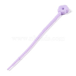 Flower Shape Silicone Cable Zip Ties, Cord Organizer Strap, for Wire Management, Plum, 130x14x5mm(AJEW-C034-01H)
