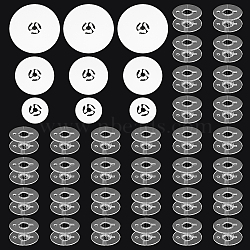 30Pcs Plastic Sew Embroidery Bobbin, Sewing Machine Bobbins, 3 Sets Sewing Machine Bobbin Cap, White, 20.5~44x5~11.5mm(ODIS-FG0002-88)