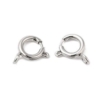 304 Stainless Steel Spring Ring Clasps, Ring, 9x11.5x4mm, Hole: 2.5mm