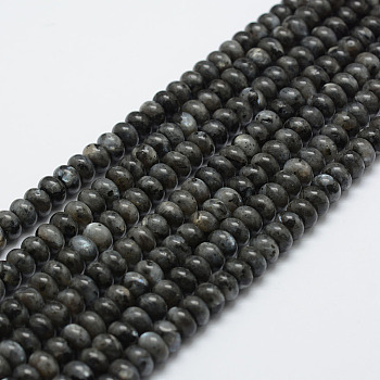 Natural Labradorite Beads Strands, Rondelle, 6x4mm, Hole: 1mm, about 96~97pcs/strand, 15.3 inch(39cm)