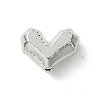 Alloy Beads, Heart, Platinum, 9x12x5.5mm, Hole: 1.6mm