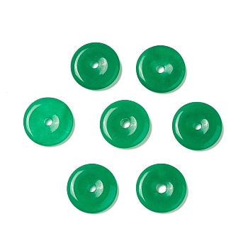 Natural Malaysia Jade Dyed Pendants, Donut/Pi Disc Charm, 18x3.5~4mm, Hole: 3~3.5mm