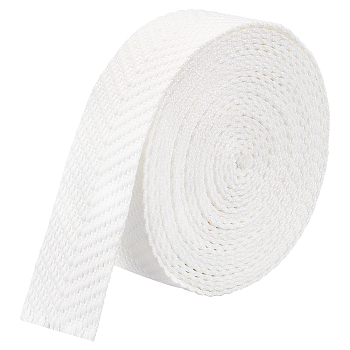 Polycotton Ribbons, Jacquard Ribbon, Stripe Pattern, White, 1-1/2 inch(38mm)