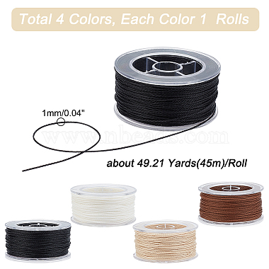 Elite 4 Rolls 4 Colors Round Waxed Polyester Cord(YC-PH0002-38A)-2