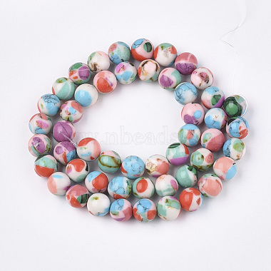 Chapelets de perles de pierres précieuses synthétiques(G-T123-01A)-2