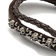 PU Imitation Leather Braided Cord Bracelets(BJEW-P329-02A-AS)-2