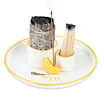Porcelain Candle Holders, Flat Round, Gold, 156x43mm(AJEW-WH0481-303)