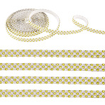 3 Yards Resin Self Adhesive Sewing Trim Hotfix Rhinestone Tape, with ABS Imitation Pearl, Costume Accessories, Yellow, 10x2mm(DIY-TA0013-15E)