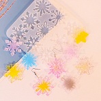 Snowflake DIY Pendant Silicone Molds, Resin Casting Molds, for UV Resin, Epoxy Resin Craft Making, WhiteSmoke, 129x133x4.5mm, Hole: 1.8mm, Inner Diameter: 38~46x38~44mm(X1-DIY-G100-01D)