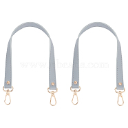 Imitation Leather Bag Handles, with Alloy Swivel Clasp, Gray, 47x1.85x0.3cm(PURS-WH0005-10G-01)