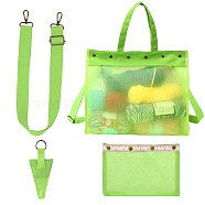 PVC Shoulder Yarn Storage Bag, Rectangle, Lawn Green, 32x39x15cm(PW-WG6AACF-06)