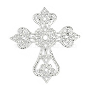 Iron Big Pendants, Cross, Platinum, 60.5x56x0.6mm, Hole: 4mm(IFIN-R001-05P)