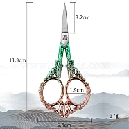Stainless Steel Scissors, Embroidery Scissors, Sewing Scissors, with Zinc Alloy Handle, Bird, 119x54mm(PW-WG25881-04)