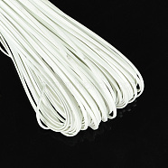 PU Leather Cord, Imitation Leather Cord, Flat, White, 4x2mm, about 103.89 yards(95m)/bundle(LC-S003-4mm-02)