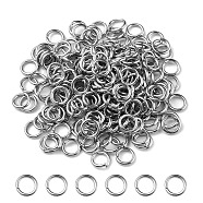 304 Stainless Steel Jump Rings, Open Jump Rings, Round Ring, Stainless Steel Color, 5x0.8mm, 20 Gauge, Inner Diameter: 3.4mm(STAS-YW0001-61B)