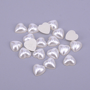 ABS Plastic Cabochons, Heart, Old Lace, 9.5x9.5x4mm, about 100pcs/bag(KY-CJC0002-01D)