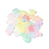 Transparent Crackle Acrylic Beads, Heart, Mixed Color, 10mm, 50pcs/bag(HEAR-PW0002-078)