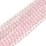 Drawbench Transparent Glass Beads Strands, Spray Painted, Round, Pink, 4mm, Hole: 1.1~1.3mm, 31.4 inch(GLAD-Q012-4mm-02)