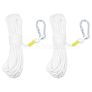High Strength Polypropylene Rope, Fire Lifesaving Rope, Outdoor Climbing Rope, White, 7.5mm, Clasp: 100x46x8.5mm, Screw: 12mm, about 10m/bundle(OCOR-WH0064-34)