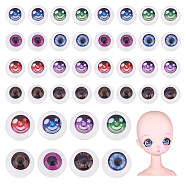PandaHall Elite 80Pcs 8 Style Star Acrylic Craft Eyes, Doll Making Accessories, Half Round, Mixed Color, 10x5.5mm, Inner Diameter: 4~8mm, 10pcs/style(DOLL-PH0001-20)