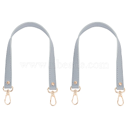 Imitation Leather Bag Handles, with Alloy Swivel Clasp, Gray, 47x1.85x0.3cm(PURS-WH0005-10G-01)