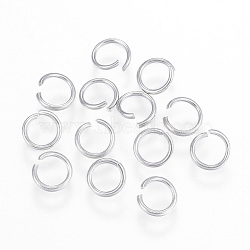 304 Stainless Steel Open Jump Rings, Metal Connectors for DIY Craft Jewelry and Keychain, Stainless Steel Color, 20 Gauge, 6x0.8mm, Inner Diameter: 4.5mm(A-STAS-F110-07P)