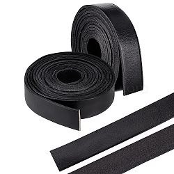 Elite 4M Flat Cowhide Leather Cord, for Jewelry Making, Black, 20x2.5mm, about 4.37 Yards(4m)/Set(WL-PH0004-19B)